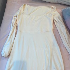 Yellow bodycon spring mini dress